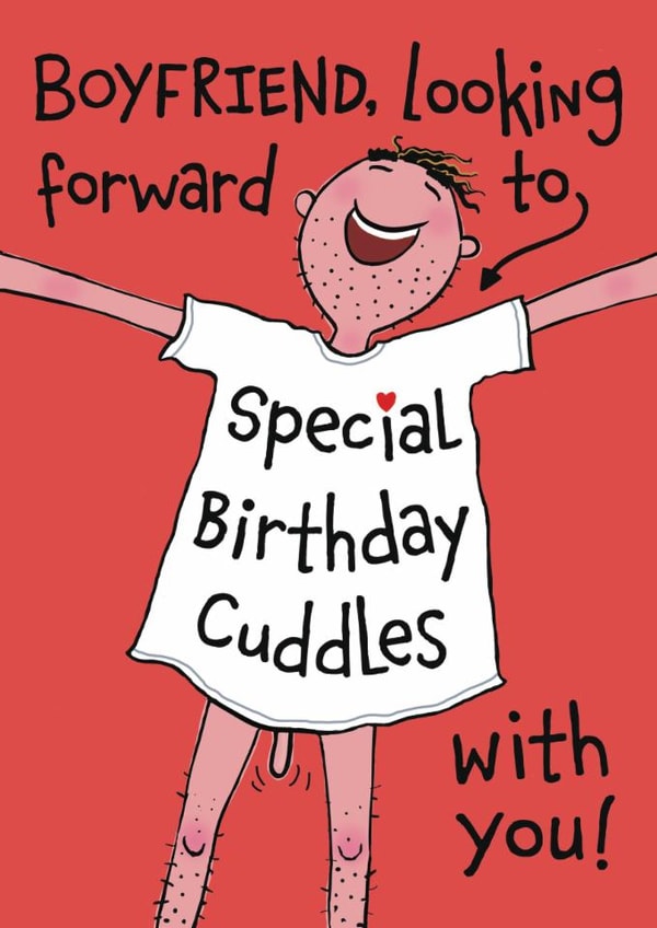 Funny Birthday Card - For Boyfriend - Special Cuddles created by Aimee Beaven