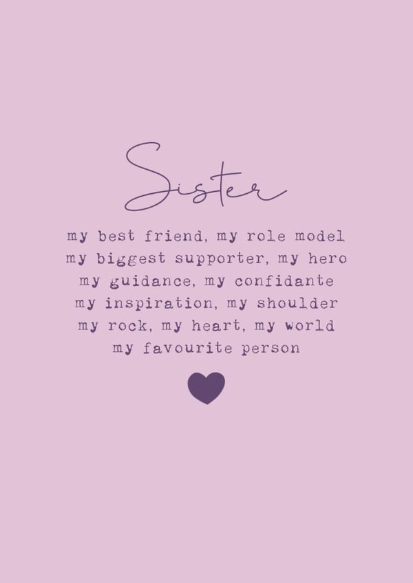 Classic Birthday Card - For Sister - Favourite Person created by Cake For Breakfast