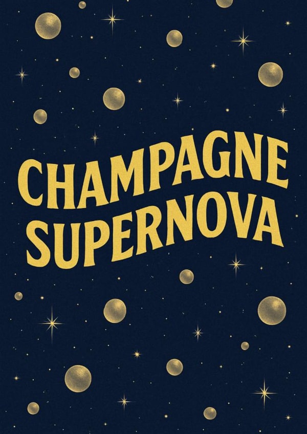 Champagne Supernova – Congratulations or Celebration Card created by Ink Icons 