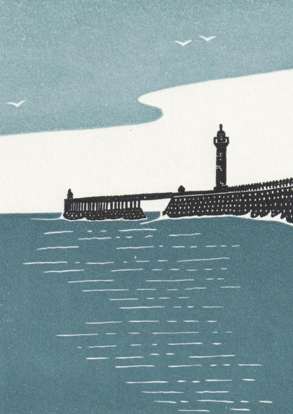 Father’s Day - thank you - ocean - seaside - Yorkshire coast - Whitby - for dad created by Carrie Lyall Printmaker