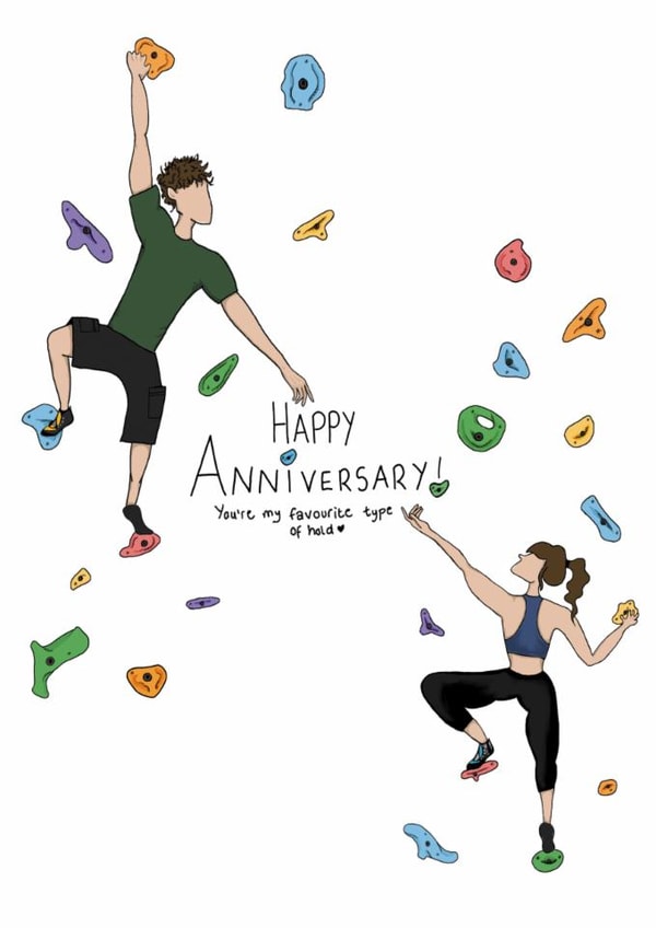 Cute Anniversary Card for Bouldering or Rock Climbing Lovers! created by Aweirdandwonderful🍄