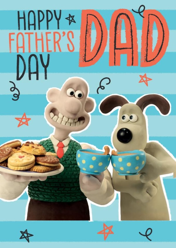 Wallace & Gromit Father’s Day Card – Brew & Biscuits for Dad! created by Danilo