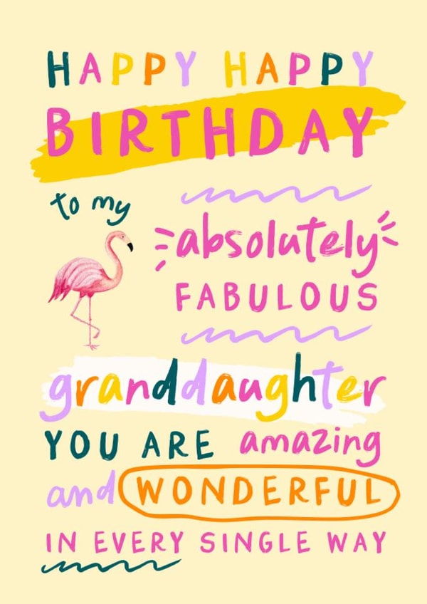 Cute Birthday Card - For Granddaughter - Absolutely Fabulous created by Chipper Prints