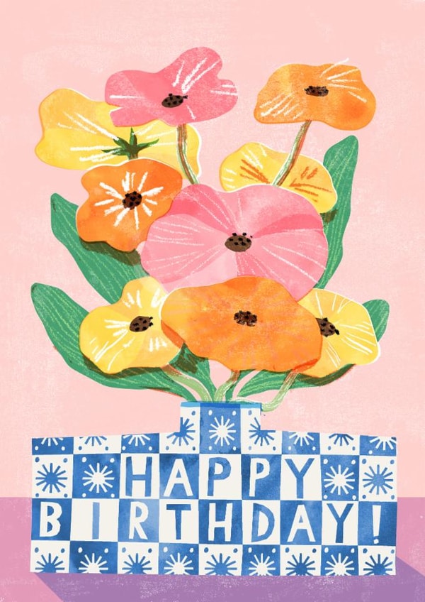 Pretty Birthday Card - Colourful Bouquet created by Catherine Pape