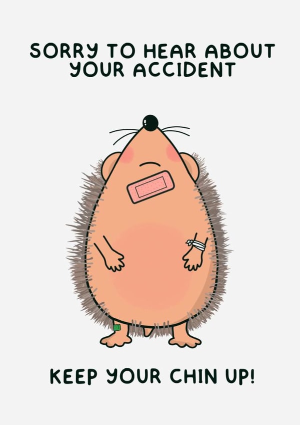 Cute Get Well Card - Hedgehog - Chin Up created by The Northern Bird