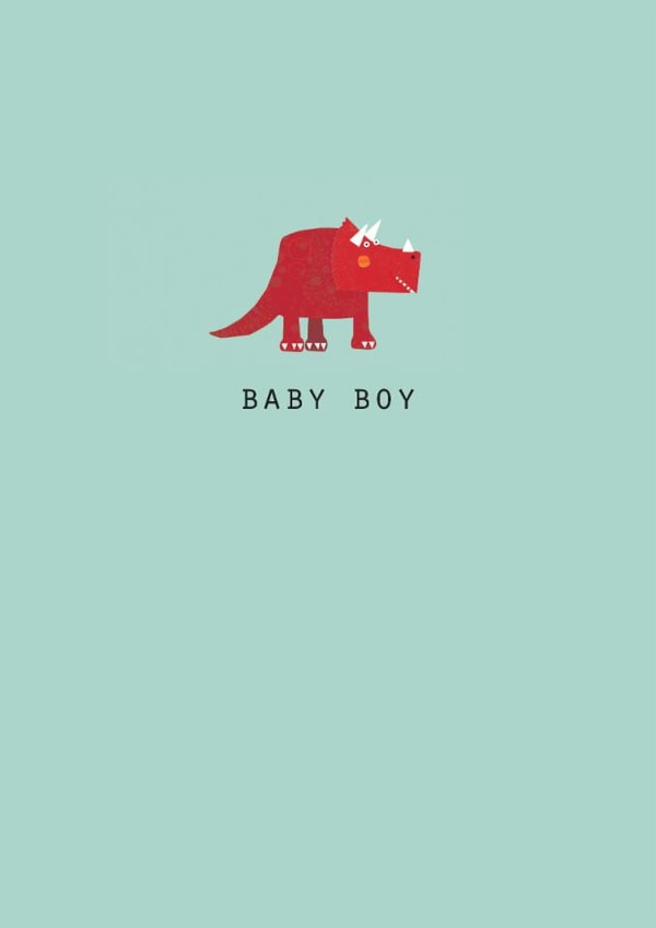Classic New Baby Card - For Baby Boy - Dinosaur created by Kali Stileman