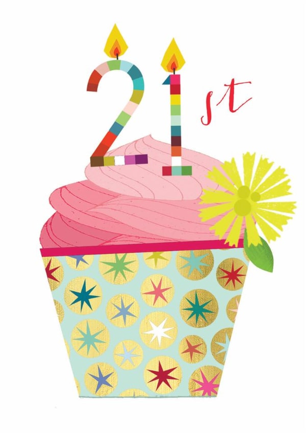 Classic Birthday Card - 21st - Colourful Cupcake created by Kali Stileman