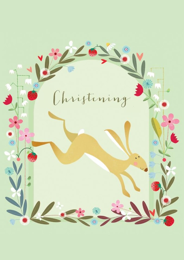 Cute Christening Card - Hare created by Kali Stileman