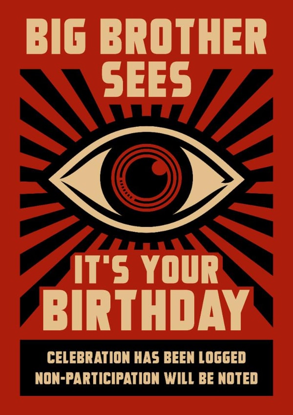 Funny Big Brother Birthday Card for Sci-Fi, Dystopia Book Lovers created by David Speed Design