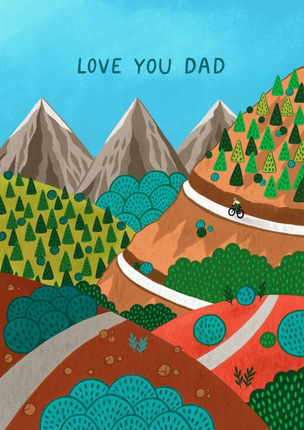 Classic Father's Day/Birthday Card - Love Dad - Mountains created by Pear Tree Press