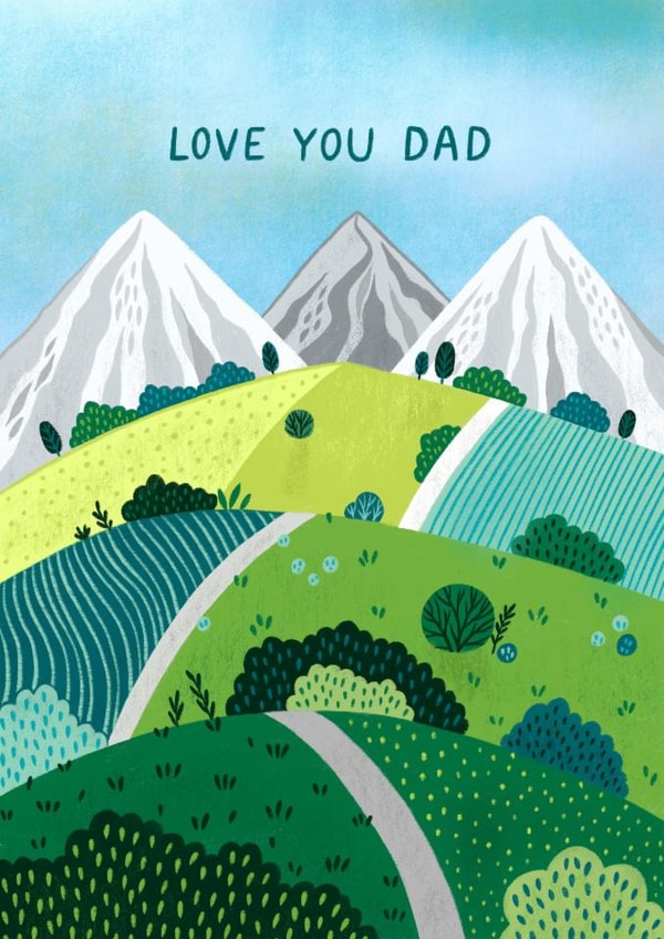 Classic Father's Day/Birthday Card - Love You Dad - Mountains created by Pear Tree Press