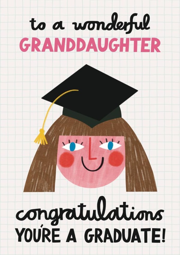 Cute Graduation Card - Wonderful Granddaughter - Congratulations created by Alice Mole Illustration