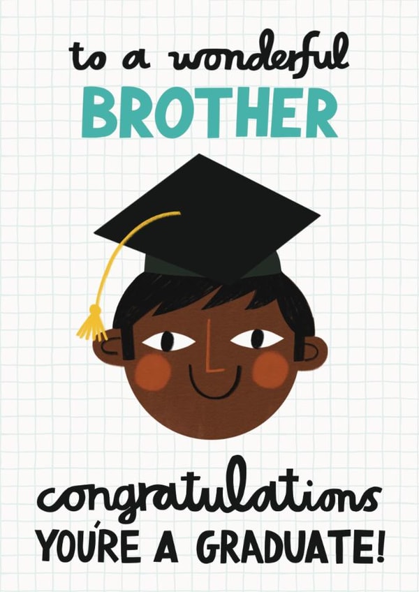 Cute Graduation Card - Wonderful Brother - Congratulations created by Alice Mole Illustration