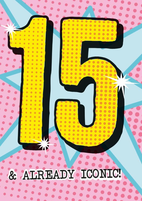 Classic Birthday Card - 15th - Pop Art created by Rulu