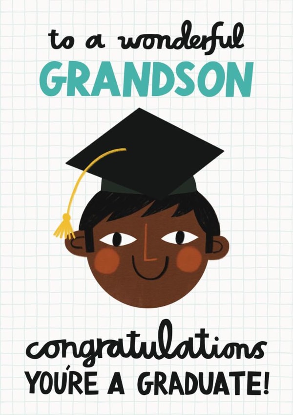 Cute Graduation Card - Wonderful Grandson - Congratulations created by Alice Mole Illustration