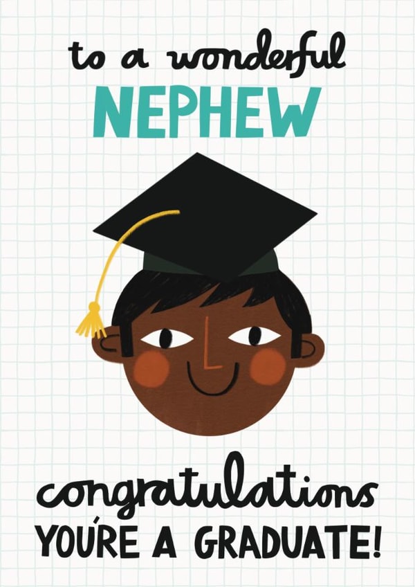 Cute Graduation Card - Wonderful Nephew - Congratulations created by Alice Mole Illustration