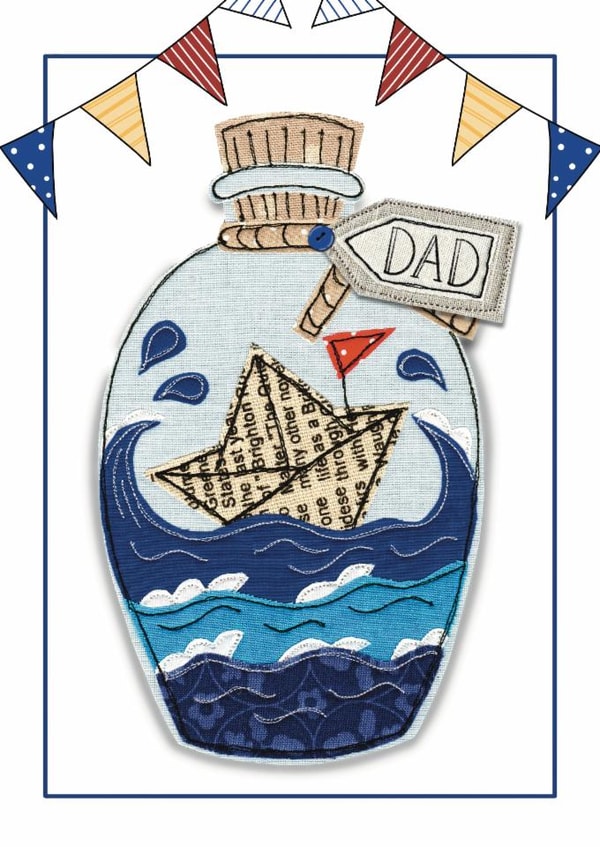 Ship in a bottle card for Dad. Perfect for birthdays or Father’s Day. created by Spells and Spindles