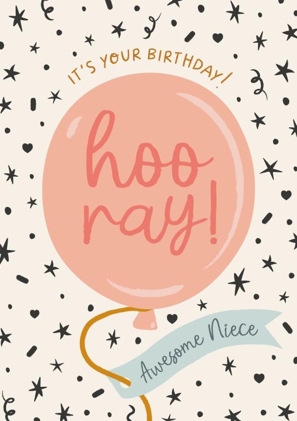 Classic Birthday Card - Awesome Niece - Hooray created by The Pattern Press