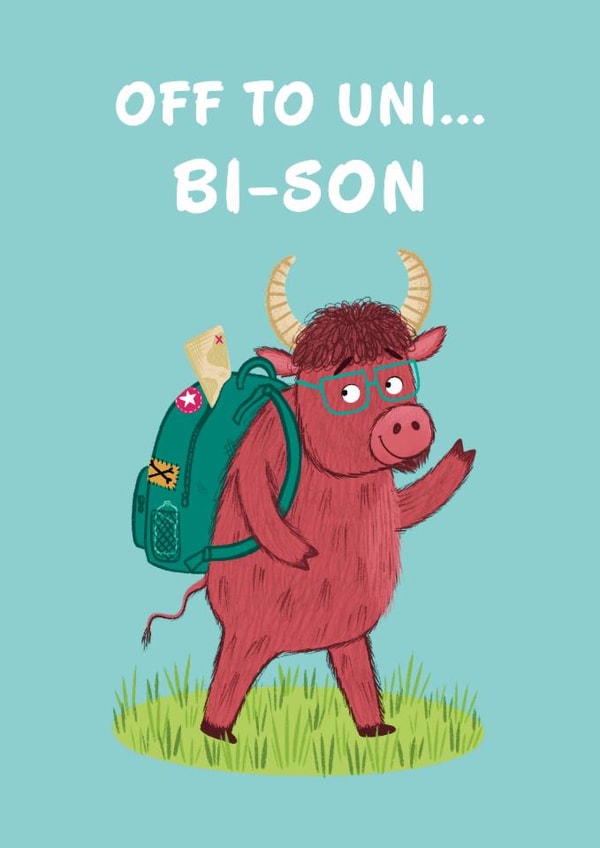 Cute Leaving Card - For Son - Leaving For Uni created by Hannah Jayne Lewin