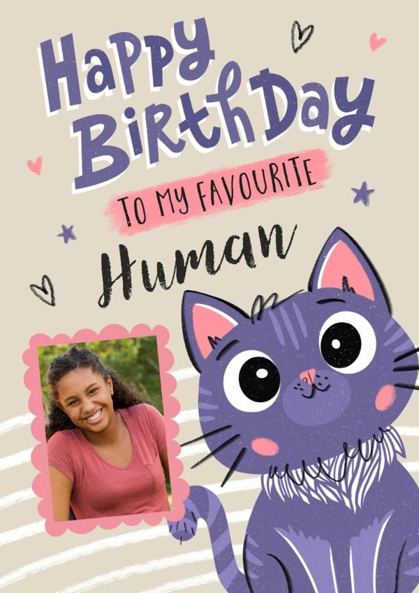 Cute Birthday Card - From The Cat - To My Favourite Human | thortful