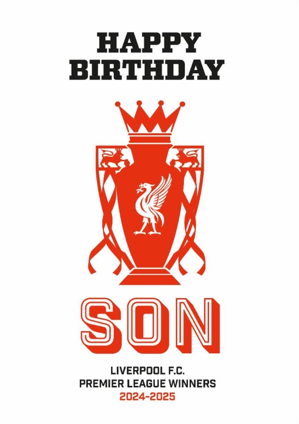Classic Birthday Card - For Son - Liverpool FC created by Percy & Pearl