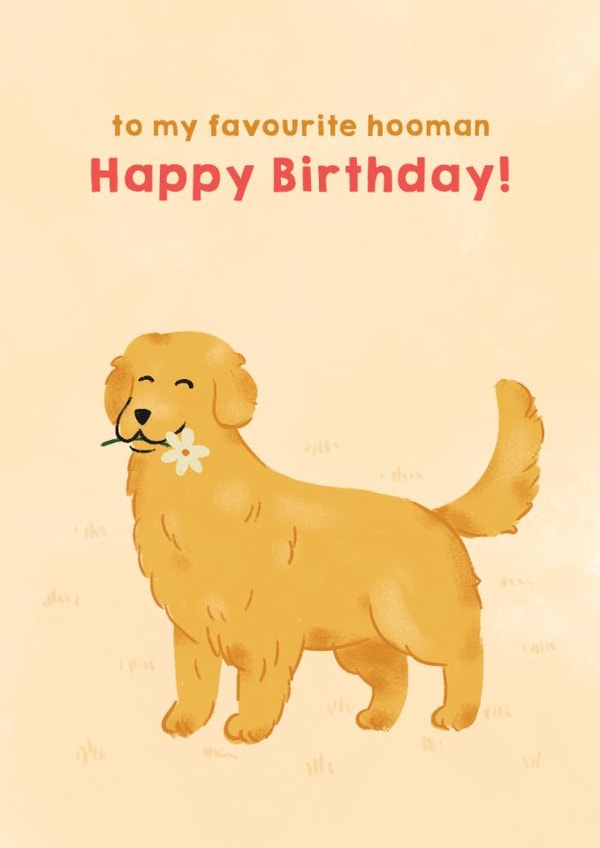 Cute Birthday Card - From The Dog - Golden Retriever created by Zove Ahh