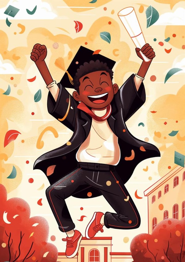 Graduation Exams School leaver celebrating created by Dorinda Martin