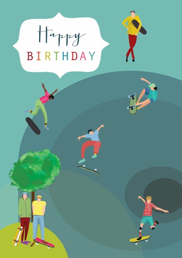 Classic Birthday Card - Skateboarding created by Kali Stileman