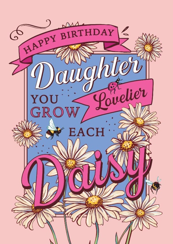 Pretty Birthday Card - Lovely Daughter - Daisies created by Angie Spurgeon