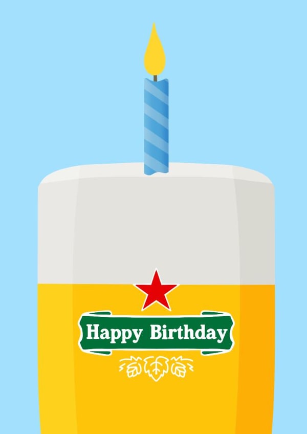 Fun Birthday Card - Heineken - For Him created by Pink Peach Cards