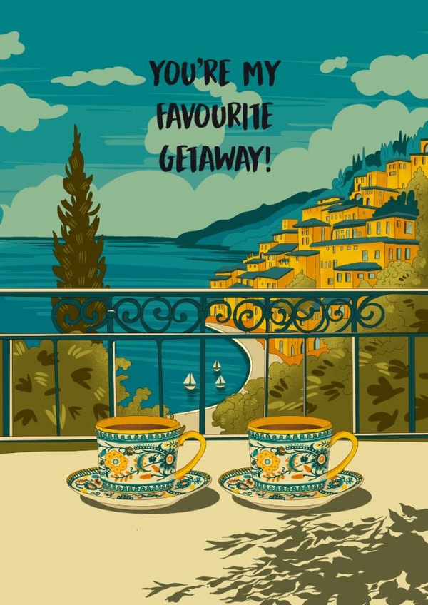 Romantic Anniversary Card – For Partner – You’re My Favourite Getaway created by Kasia Cards