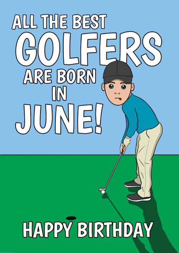 Classic Birthday Card - Golf - June created by @Cupsie's Creations