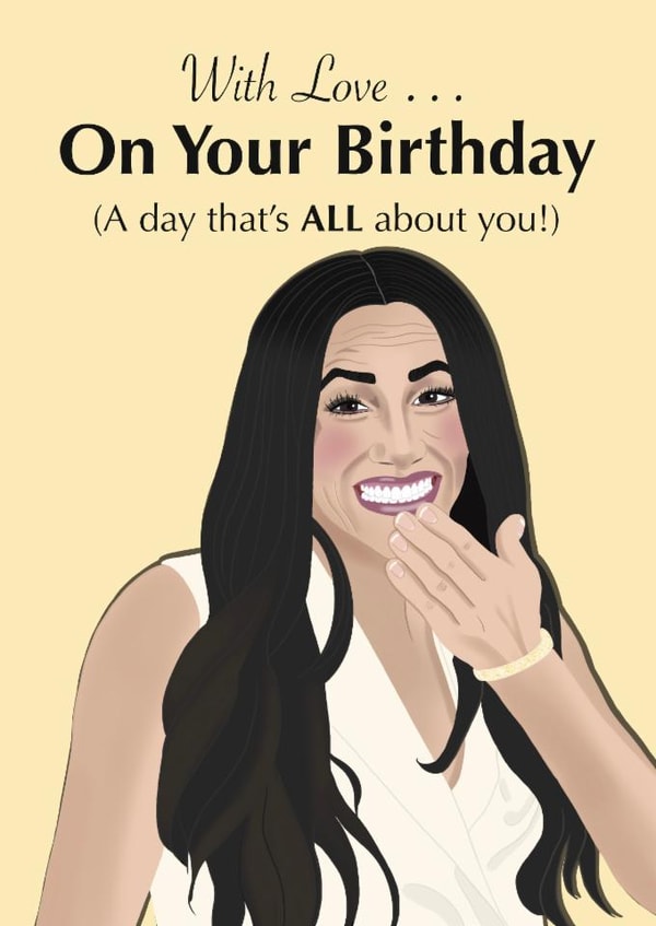 Funny Meghan Birthday Card - With Love - TV - Celebrity Inspired created by @PoppyCardDesigns