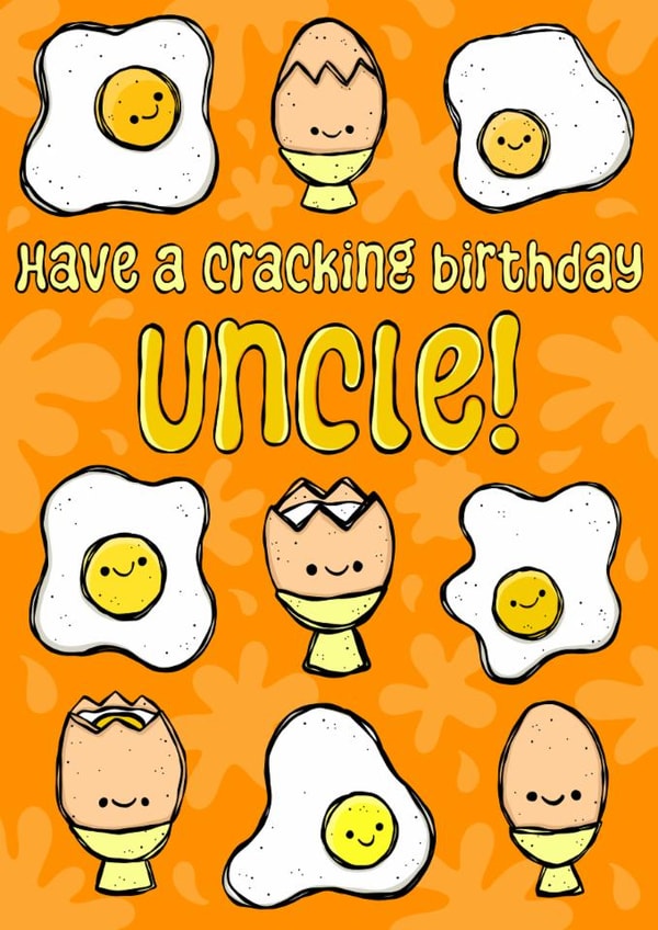 Cute Birthday Card - For Uncle - Eggs created by Lois Fitzy