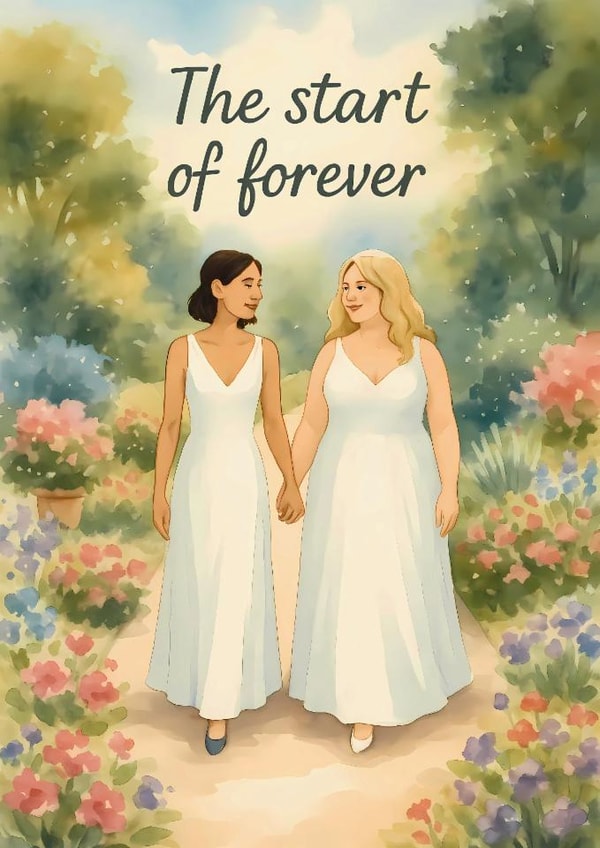 Two Brides Wedding Day Card – The Start of Forever created by Poppabelles