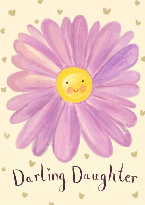 Cute Birthday Card - Darling Daughter - Flower created by Love Lucy Illustration