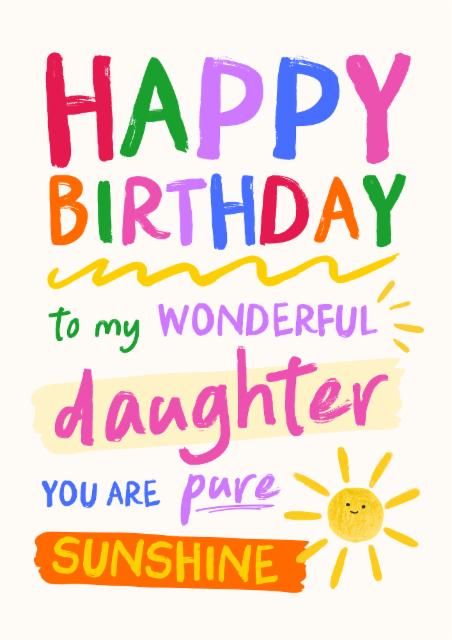 Sunshine daughter birthday card card