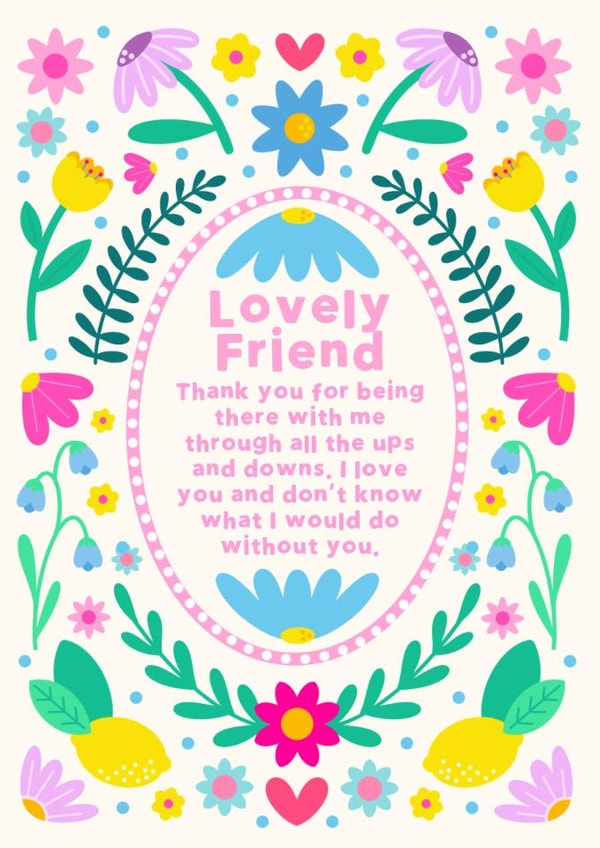 Pretty Love And Friendship Card - Lovely Friend created by Jessica Rachel Sharp