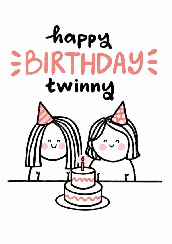 Cute Birthday Card - For Sister - Twins created by Studio Flafello LTD