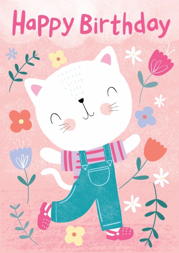 Cute Birthday Card - Cat In Crocs created by Fox and Bird Studio