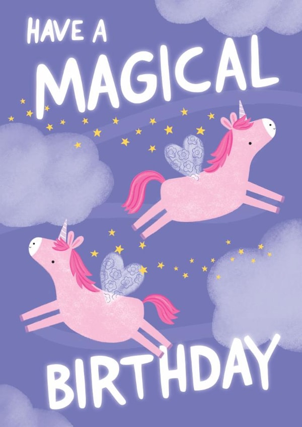 Cute Birthday Card - Magical Unicorns created by Christine Gore