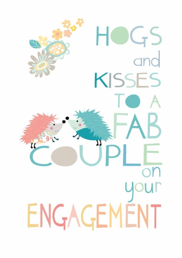 Cute Engagement Card - Hedgehogs created by Pink Pig