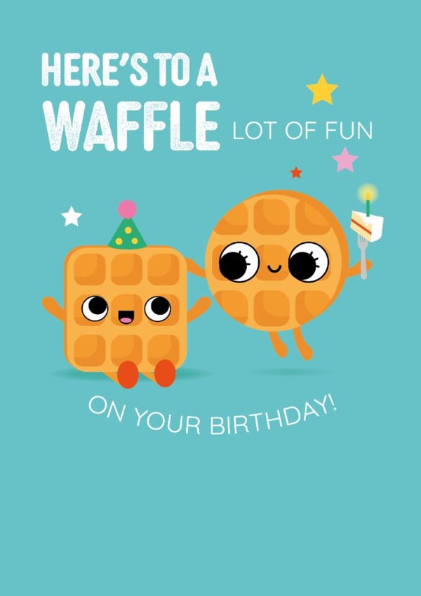 Cute Birthday Card - Waffle - Pun created by Pango Productions