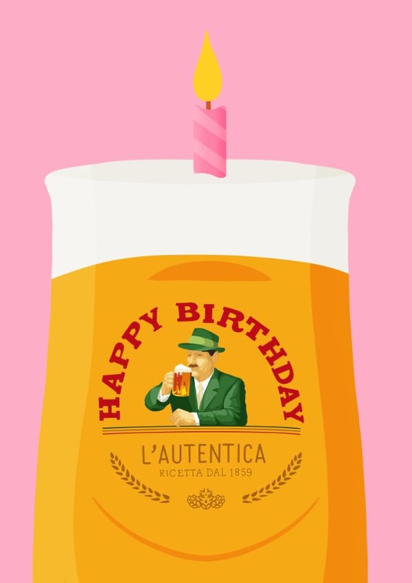 Fun Birthday Card - Birra Moretti Candle - For Her created by Pink Peach Cards