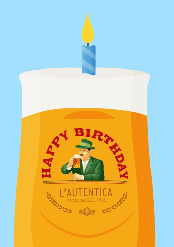 Fun Birthday Card - Birra Moretti Candle - For Him created by Pink Peach Cards