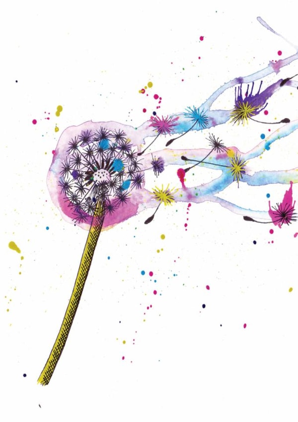 Good luck - for friend - arty - botanical created by Carrie Lyall Printmaker