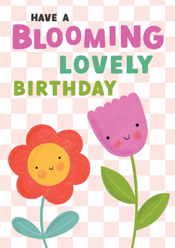 Cute Birthday Card - Smiley Flowers created by Christine Gore