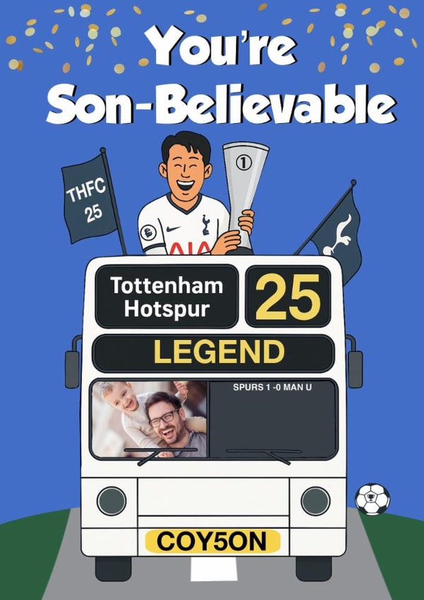 Funny Birthday Card - For Son - Tottenham Hotspurs created by Kerrylovescards