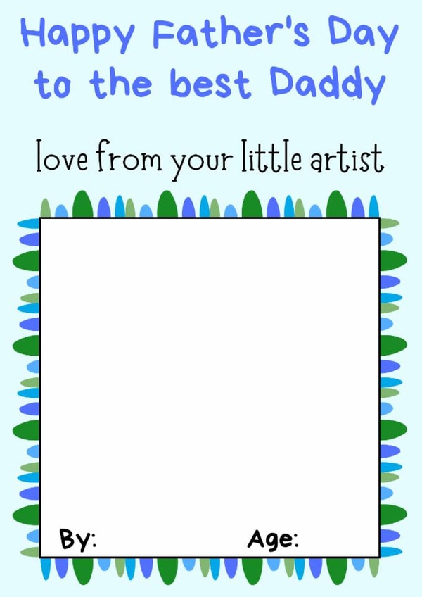 Cute Father's Day card for Daddy-keepsake personalised drawing created by Tancraftic