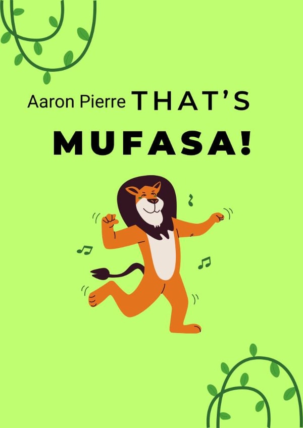 Cute Aaron Pierre that's Mufasa lion dancing created by *Very* Late Bloomer